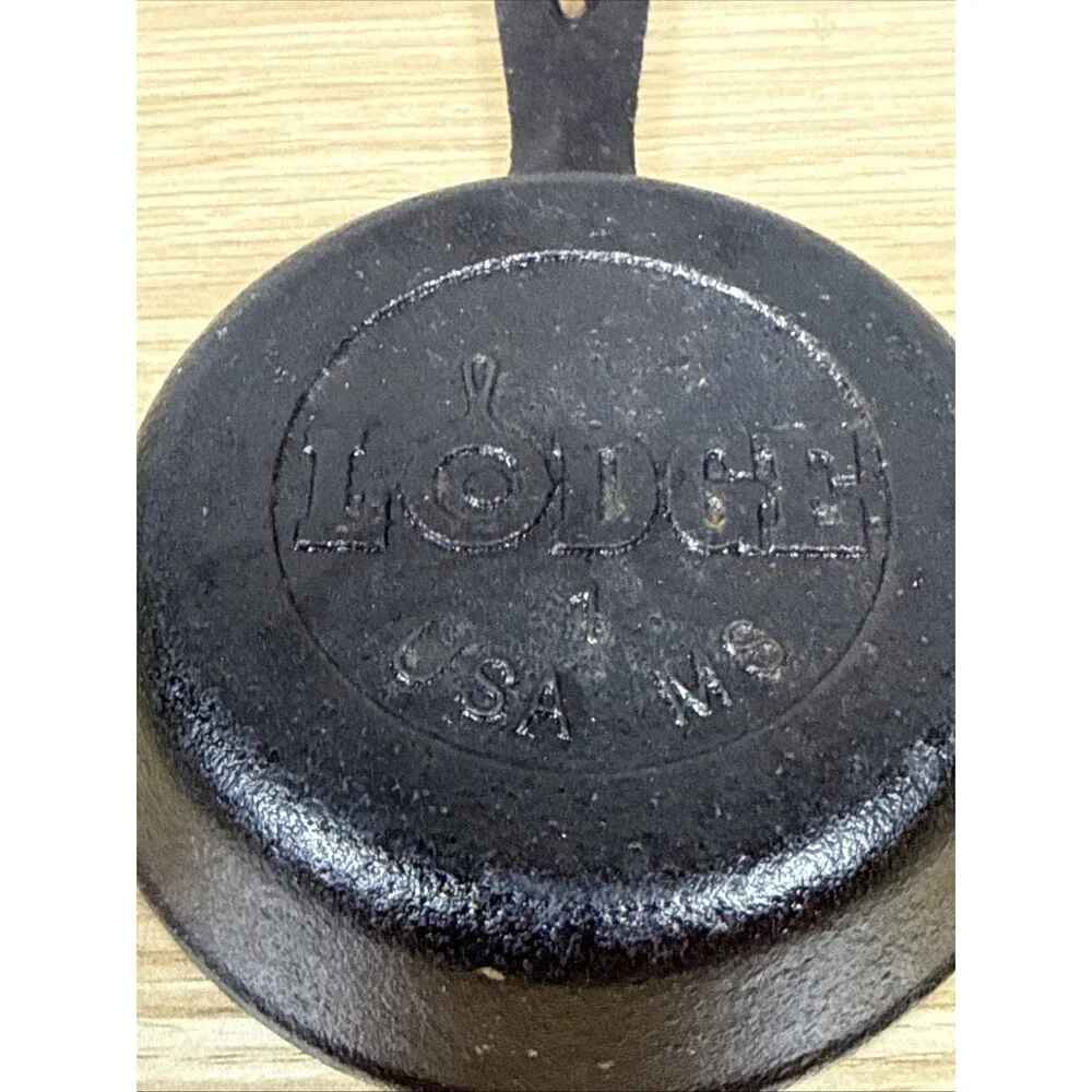 Lodge Mini cast Iron Single Egg Butter Pan #1 Vintage Made In USA 1992